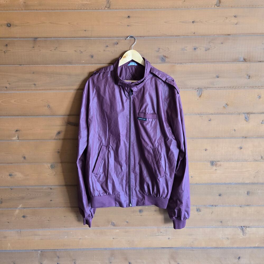Vintage Member's Only Bomber Jacket Burgundy 46L XL Flight Coat Retro Biker